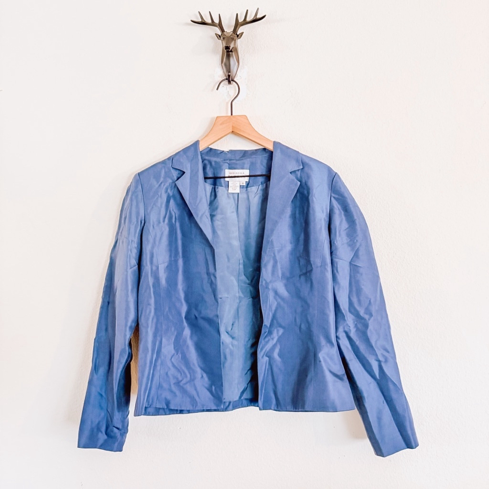 Adrianna Papell Women's Blue Silk Blazer Size 10